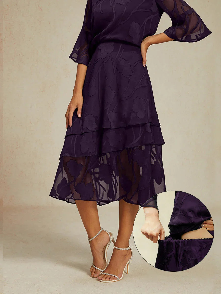 Floral Chiffon Midi Skirt