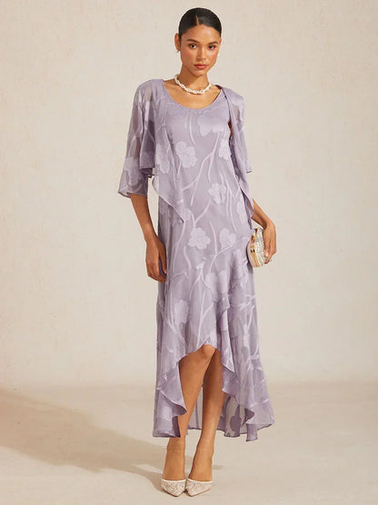 Floral Chiffon Sleeveless Gown