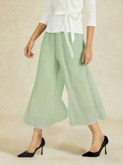 Cropped Wide Leg Pants