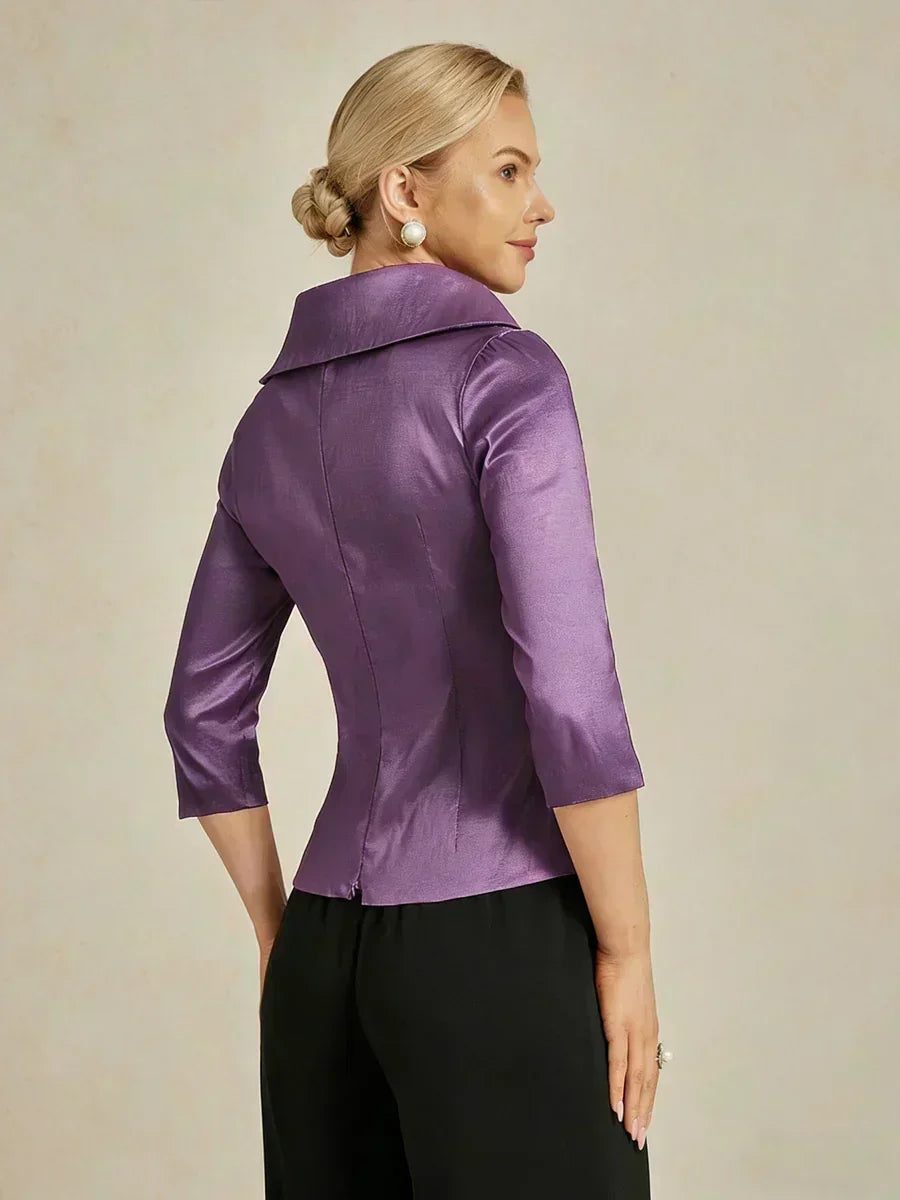 3/4 Sleeve Taffeta Blouse