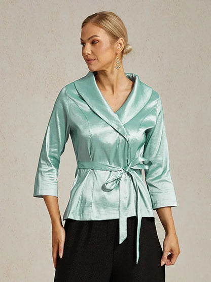 3/4 Sleeve Taffeta Blouse