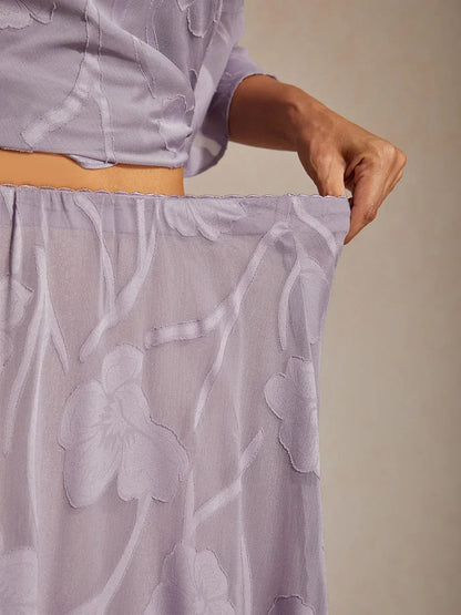 Floral Chiffon Midi Skirt