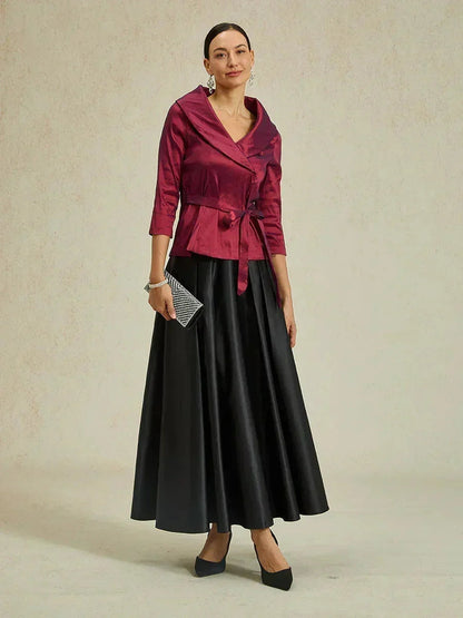 Formal Satin A-Line Ballgown Skirt with Pockets