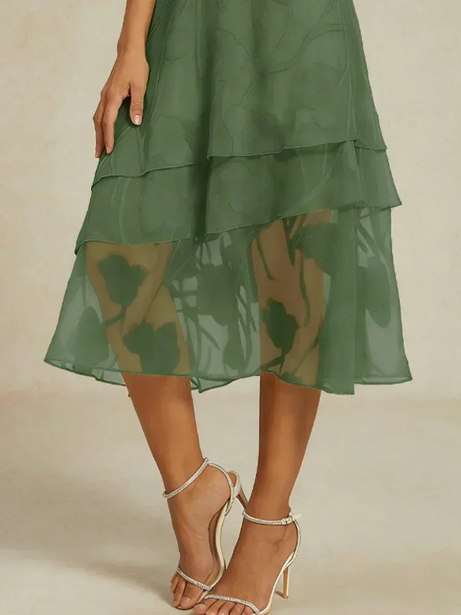 Floral Chiffon Midi Skirt