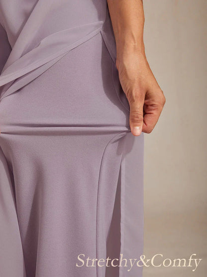 Straight Leg Chiffon Pants