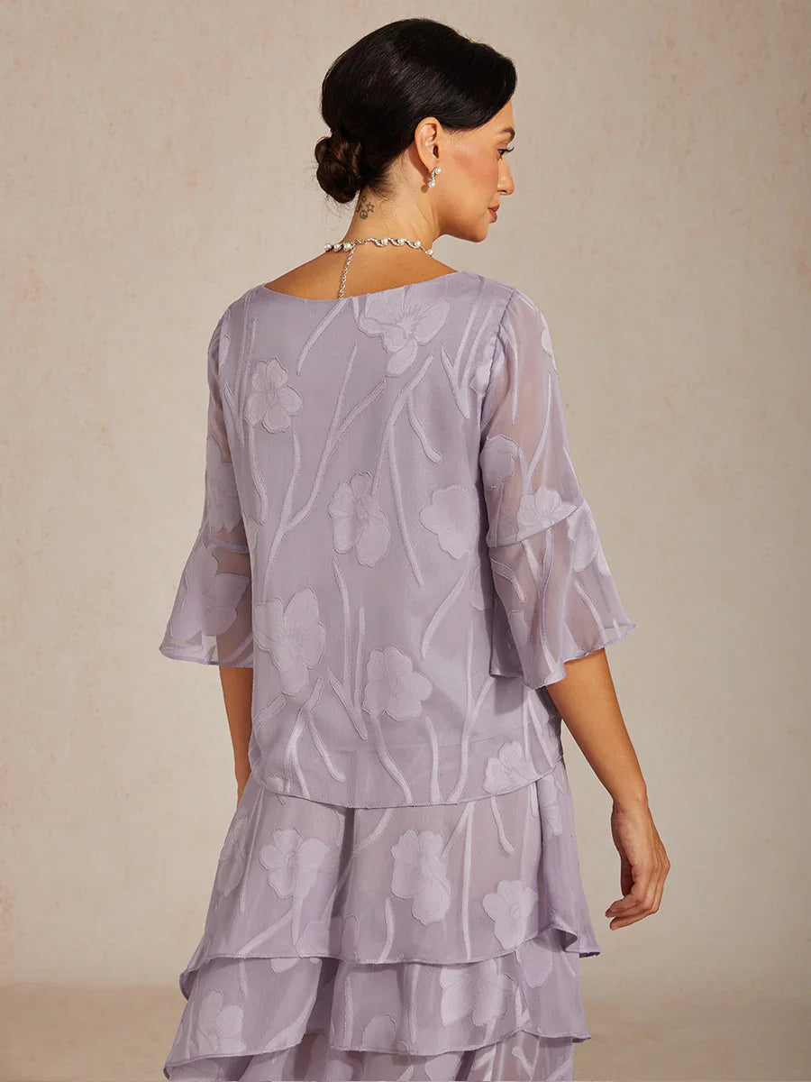 Dressy Chiffon Asymmetric Hem Blouse