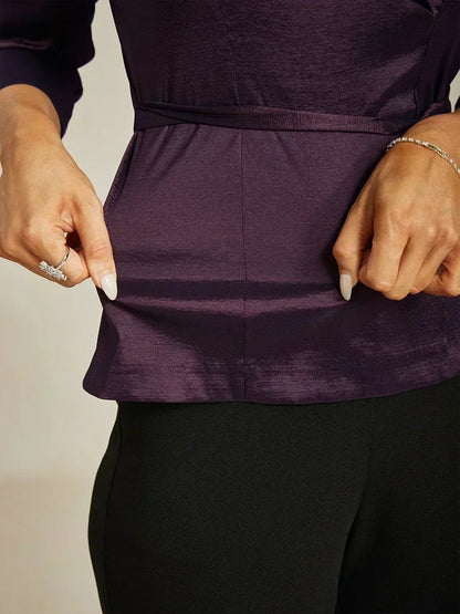 3/4 Sleeve Taffeta Blouse