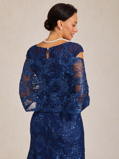 Rosette Lace Long Shawl Wrap
