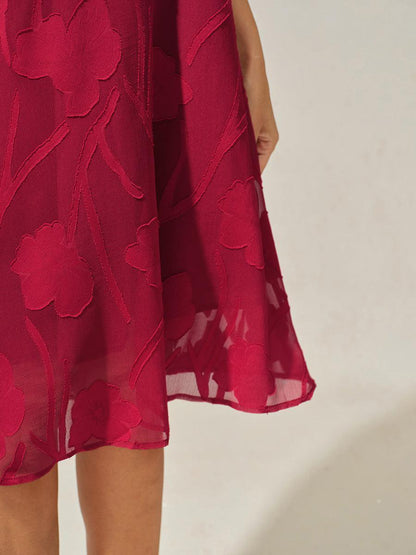 Floral Sheer Chiffon Dress