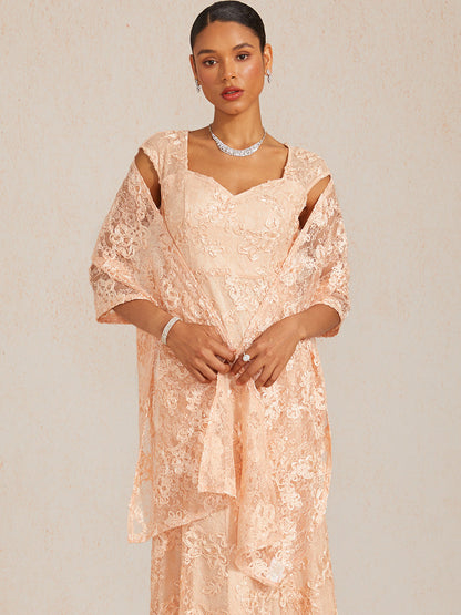 Rosette Lace Long Shawl Wrap