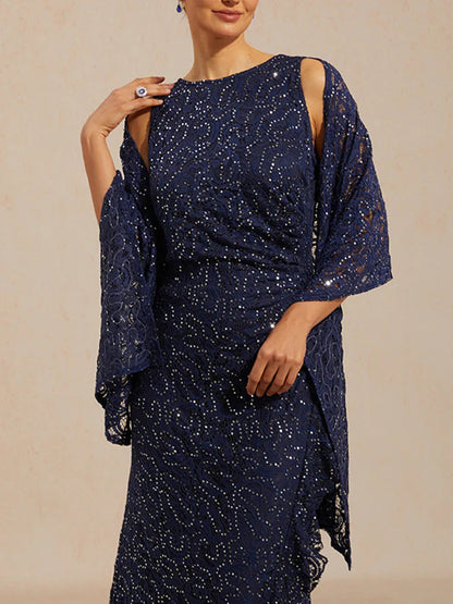 Sequin Lace Long Shawl Wrap