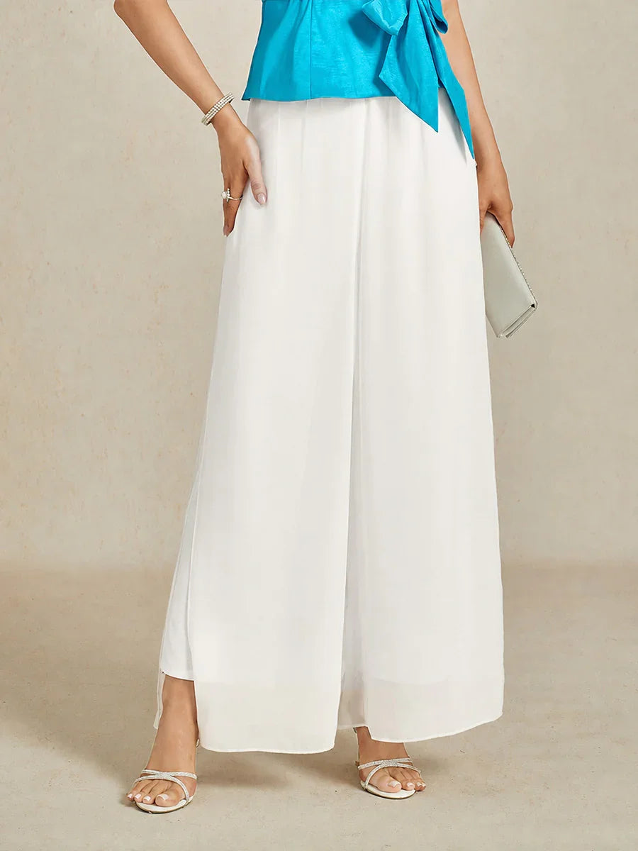 Straight Leg Chiffon Pants