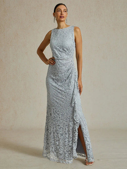 Maxikleid aus Spitze mit Pailletten und Rüschendetail