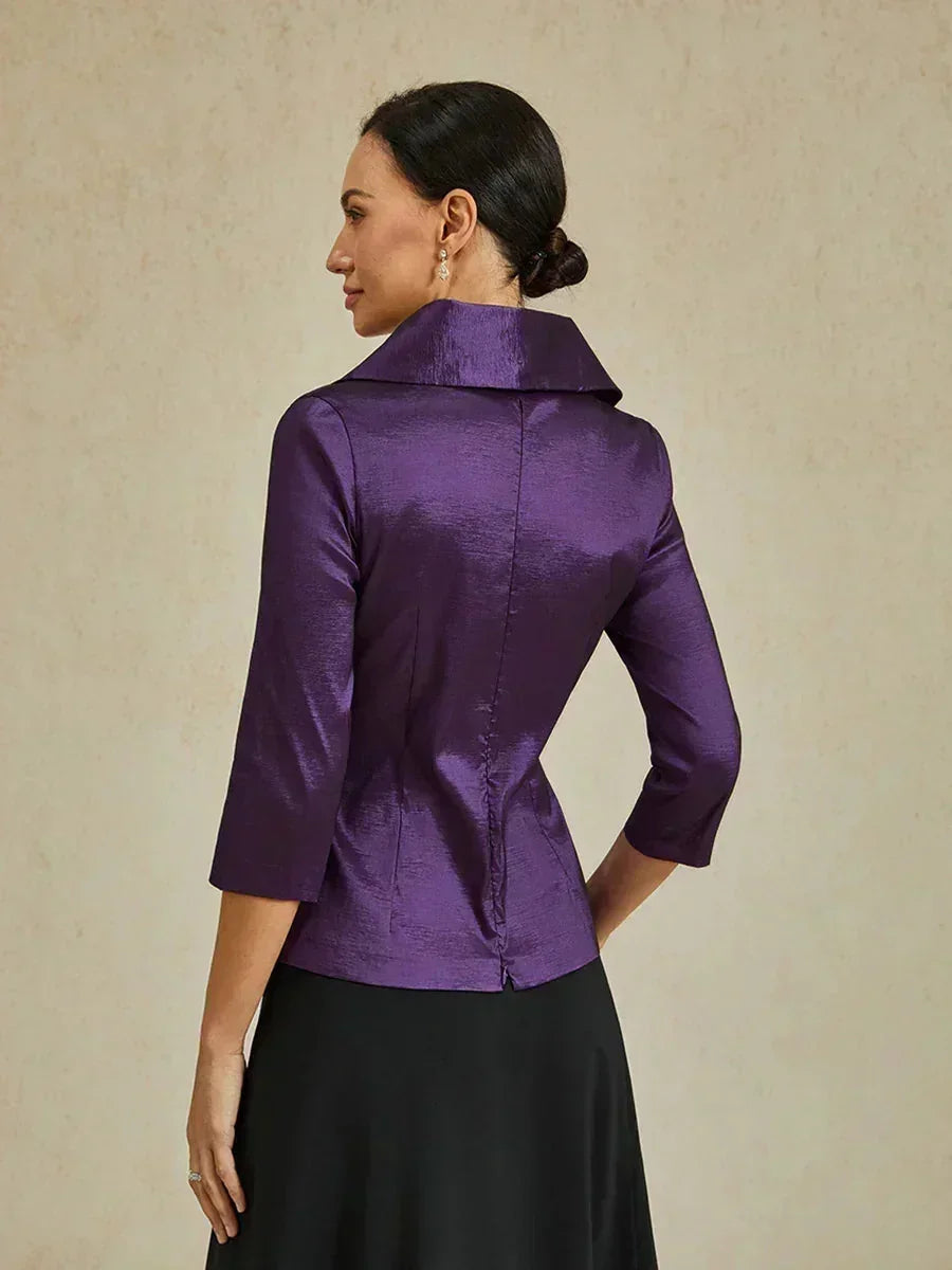3/4 Sleeve Taffeta Blouse