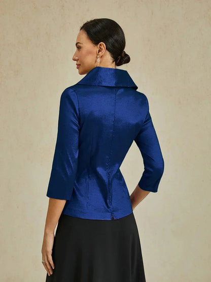 3/4 Sleeve Taffeta Blouse