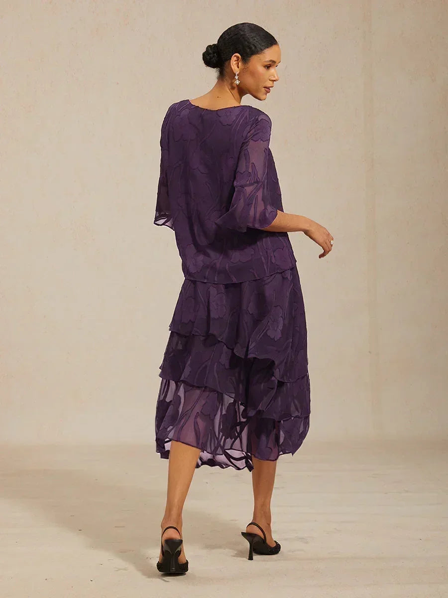 Floral Chiffon Midi Skirt