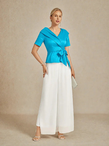 Straight Leg Chiffon Pants