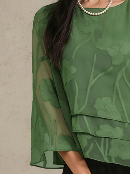 Chiffon Floral Layered Blouse