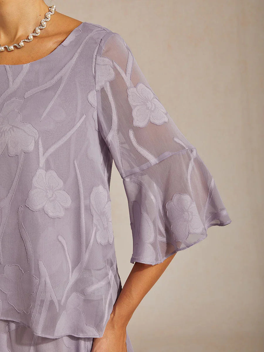 Dressy Chiffon Asymmetric Hem Blouse
