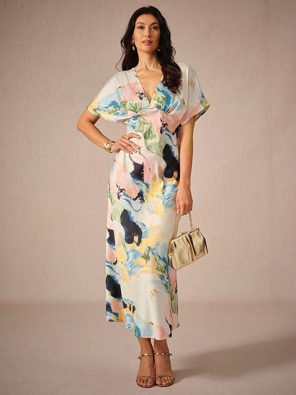 Satin Tie Dye Maxi Dress-S12595114