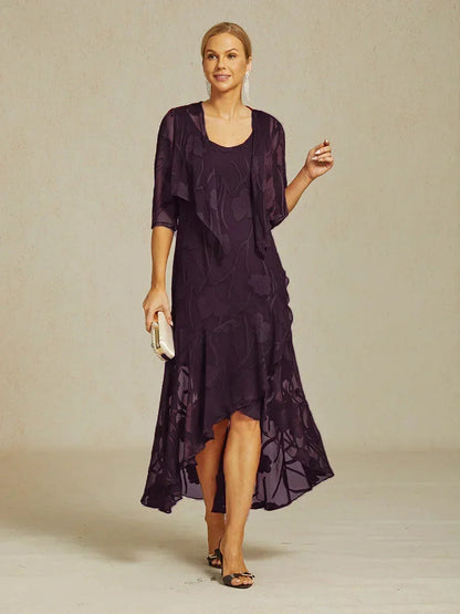 Floral Sheer Chiffon 3/4 Sleeve Shrug