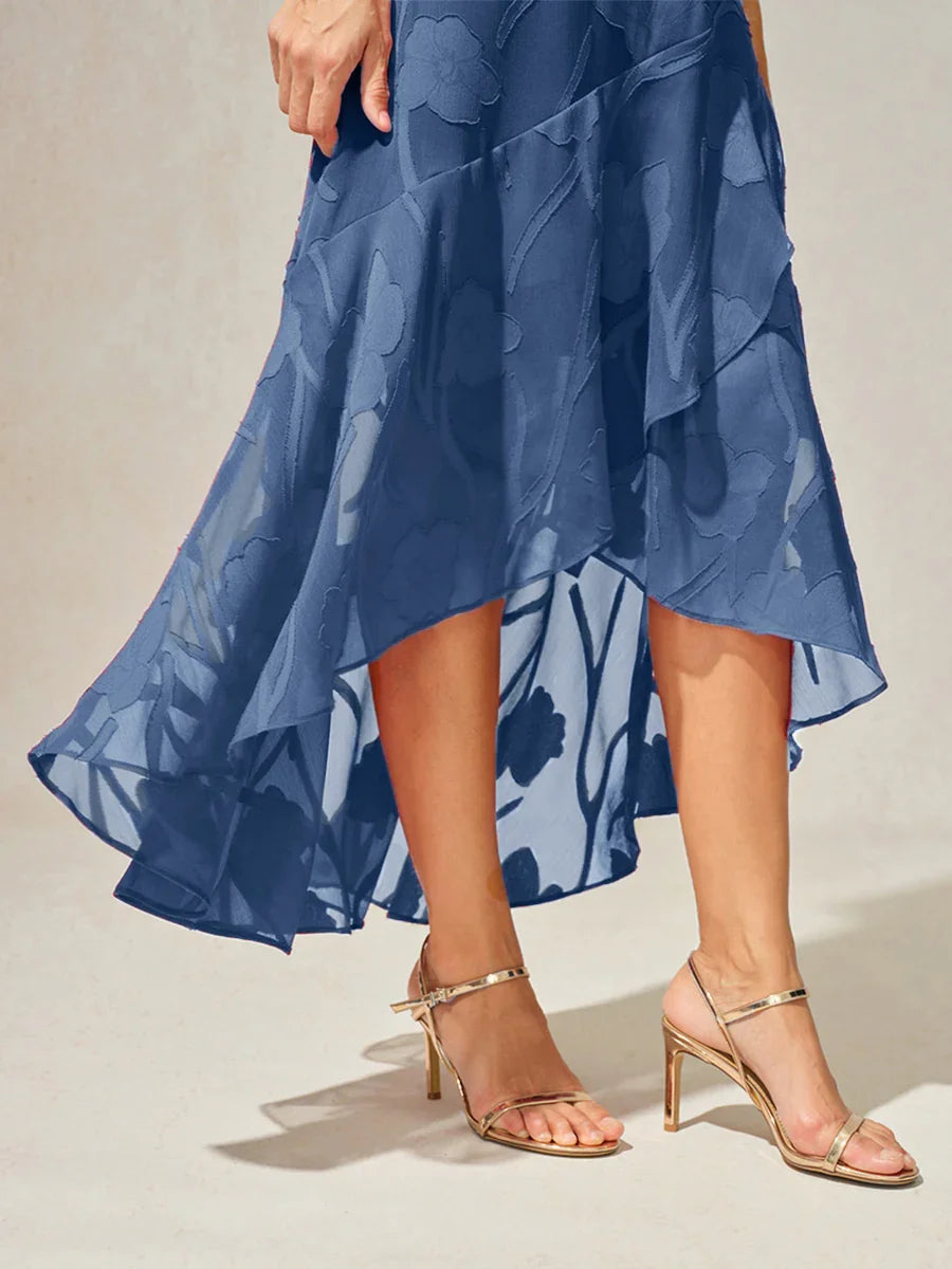 Floral Chiffon Sleeveless Gown