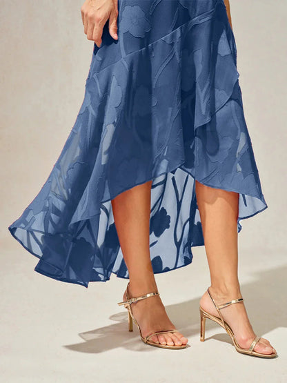 Floral Chiffon Sleeveless Gown