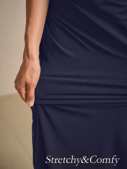 Embroidered Sequin Empire Waist Gown with Flutter Sleeves