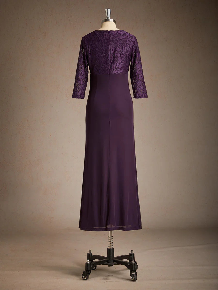 Lace A-Line Empire Waist Dress with Beaded Detail