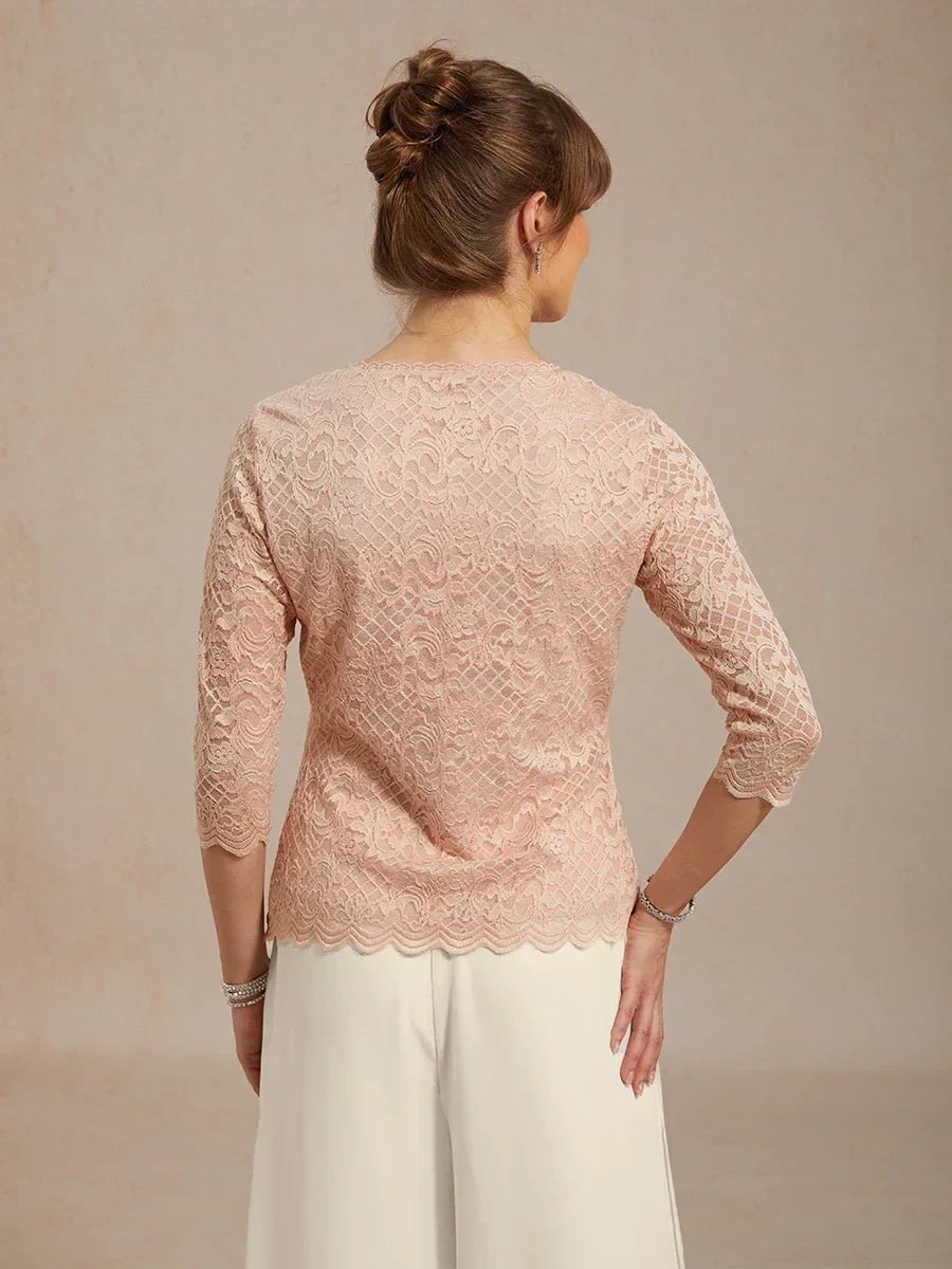 V-Neck Stretch Lace Top