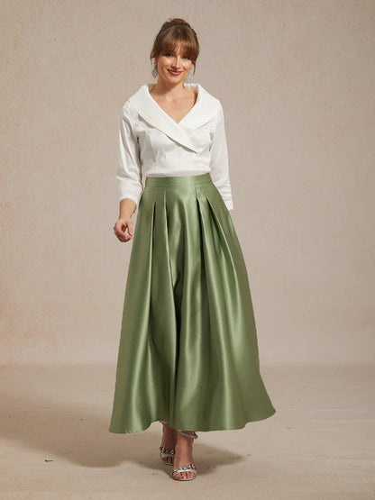 Formal Satin A-Line Ballgown Skirt with Pockets