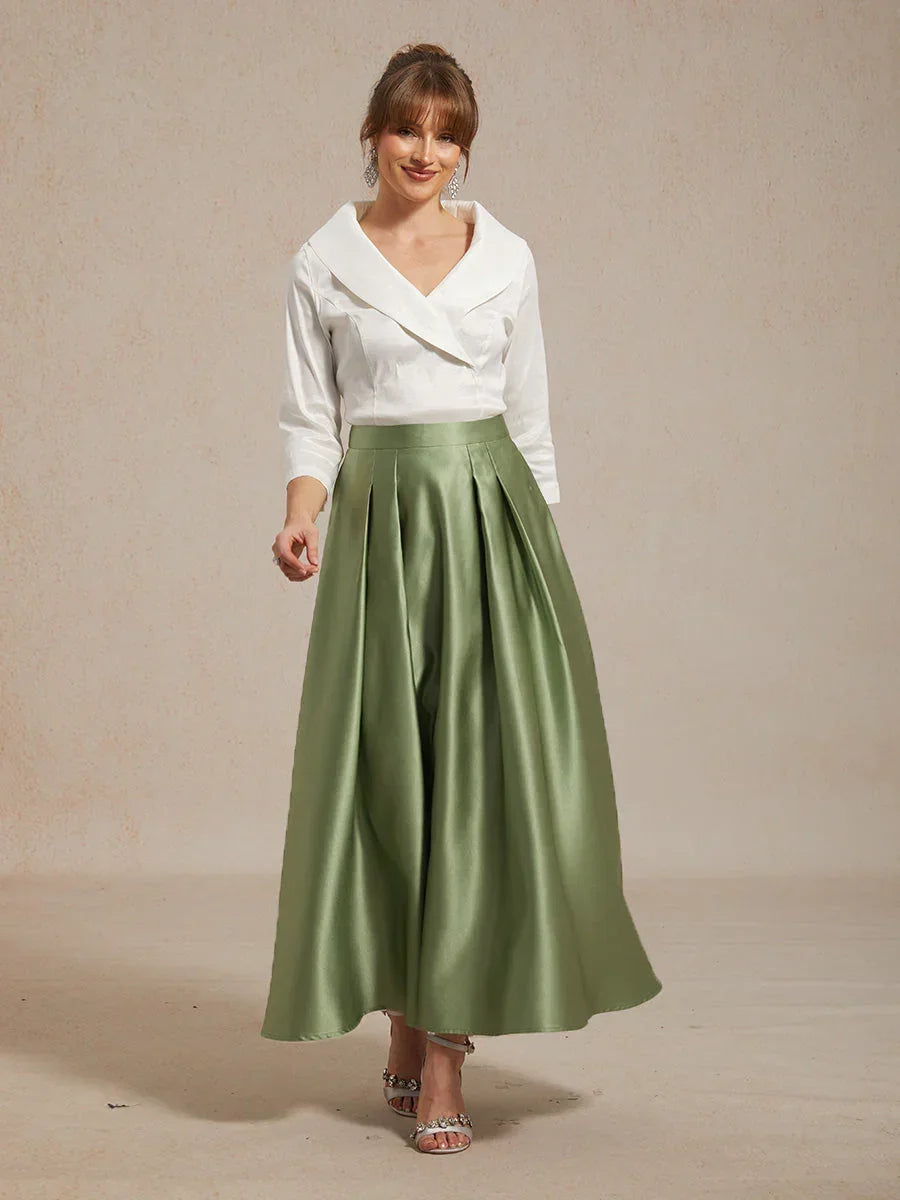 Formal Satin A-Line Ballgown Skirt with Pockets