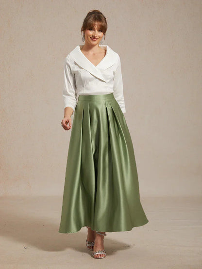 Formal Satin A-Line Ballgown Skirt with Pockets