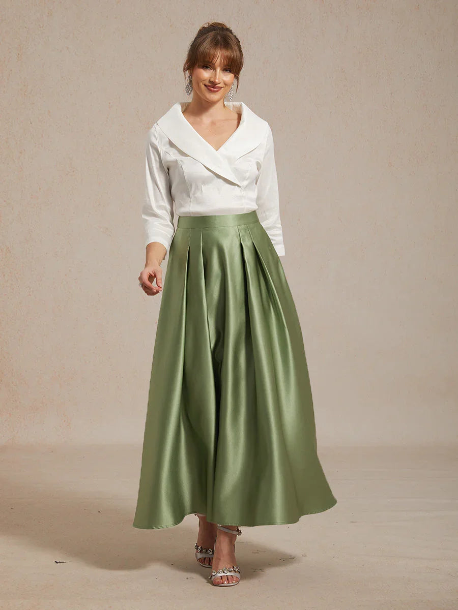 Formal Satin A-Line Ballgown Skirt with Pockets