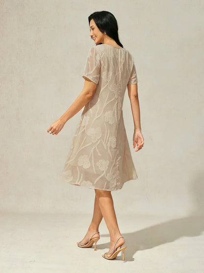 Floral Sheer Chiffon Dress