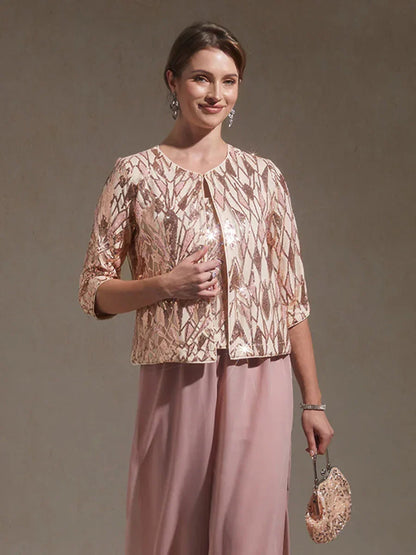 Sequin Beaded Mock Twinset Top