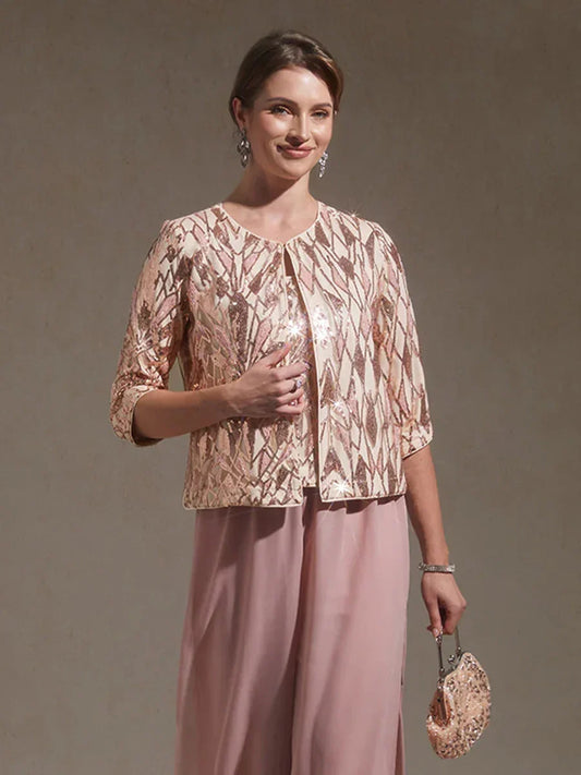 Sequin Beaded Mock Twinset Top