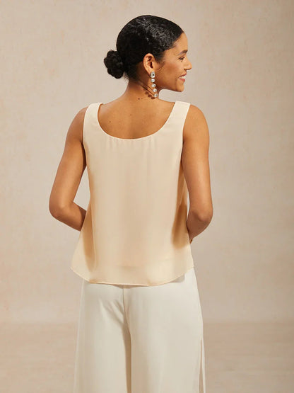 Sequin Mesh Round Neck 3/4 Sleeve Twinset