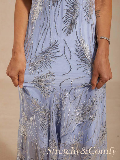 Sleeveless Sequin Maxi Dress