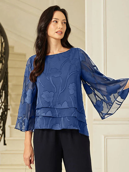 Chiffon Floral Layered Blouse