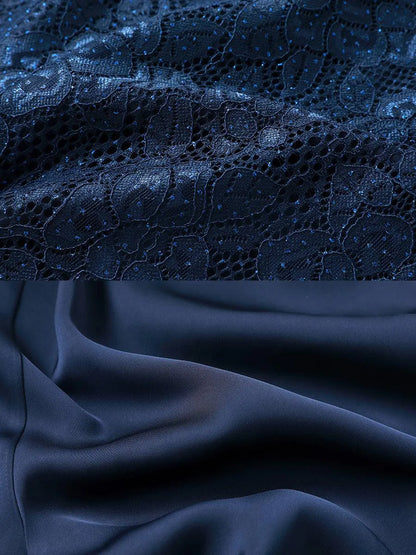 Satin Lace Tank Top with Rhinestones