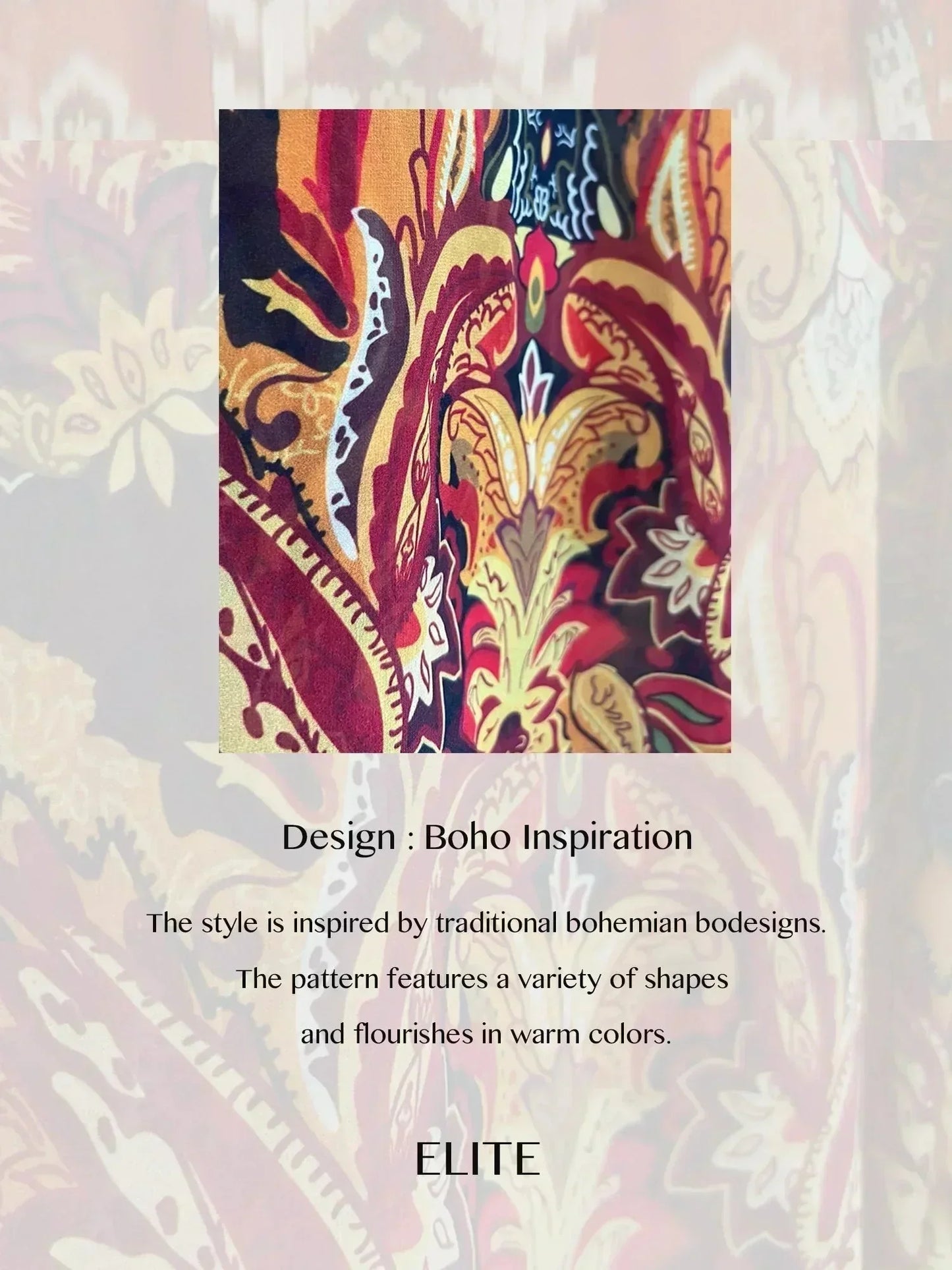 Paisley Chiffon Peasant Blouse with Long Lantern Sleeves