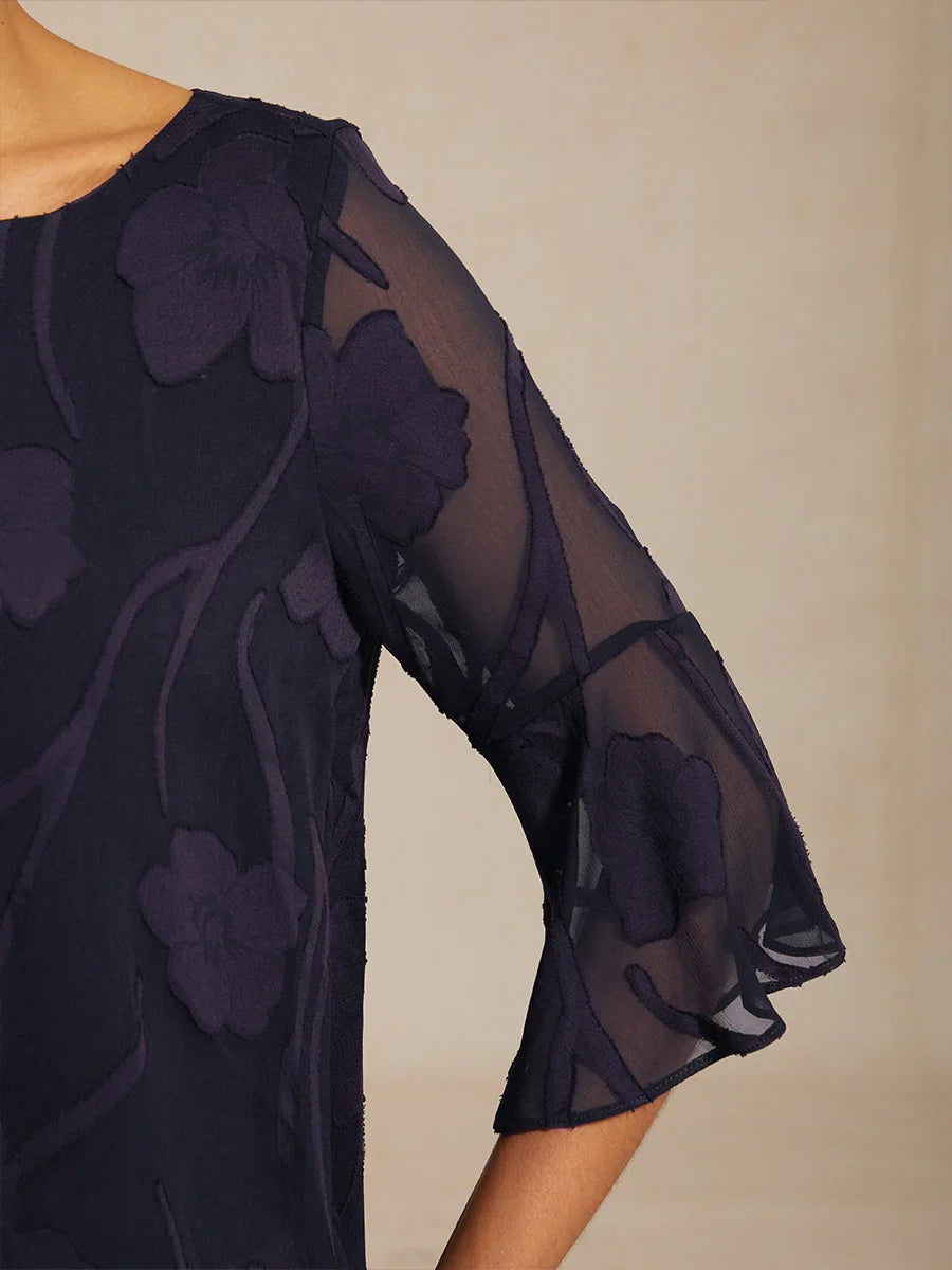 Dressy Chiffon Asymmetric Hem Blouse