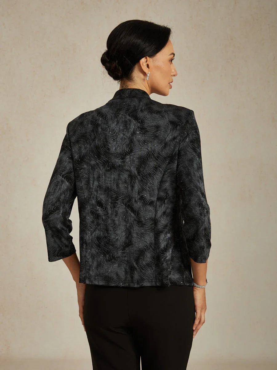 Glitter Knit Mandarin Jacket and Tank Twinset