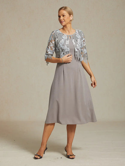 Chic Embroidered Lace Jacket with Rhinestone Button