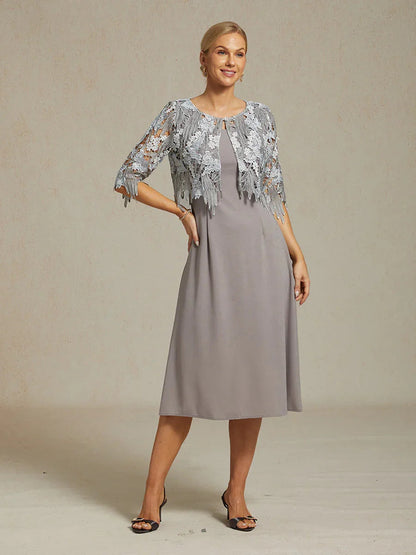 Chic Embroidered Lace Jacket with Rhinestone Button