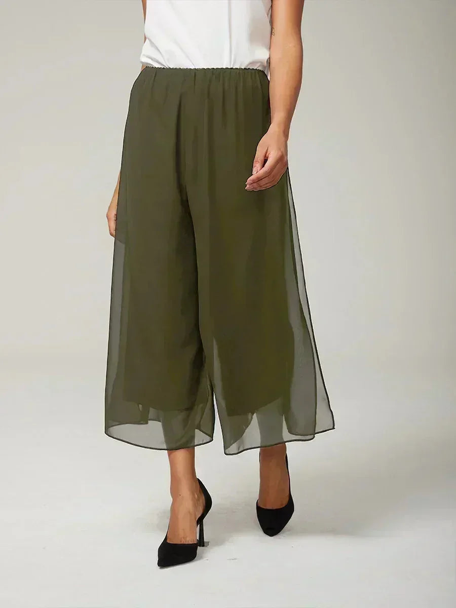 Cropped Wide Leg Pants
