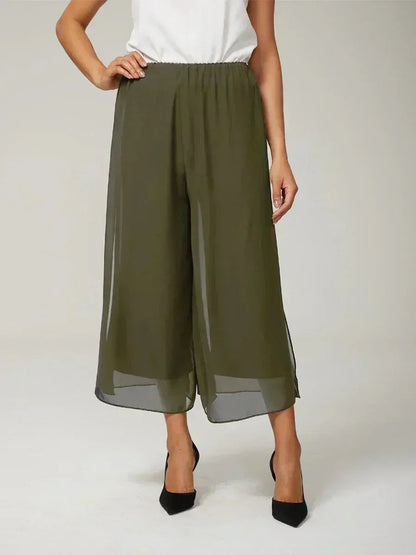 Cropped Wide Leg Pants