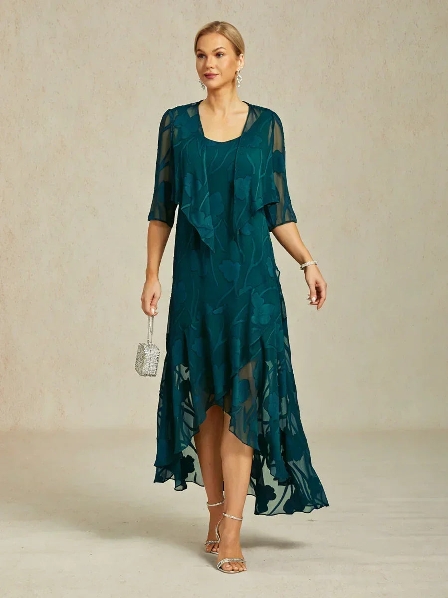 Floral Chiffon Sleeveless Gown