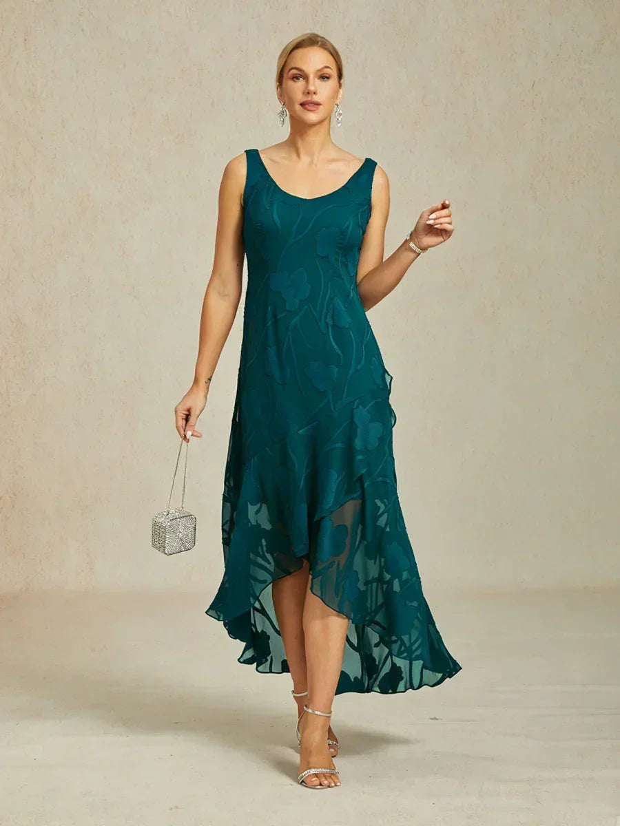 Floral Chiffon Sleeveless Gown